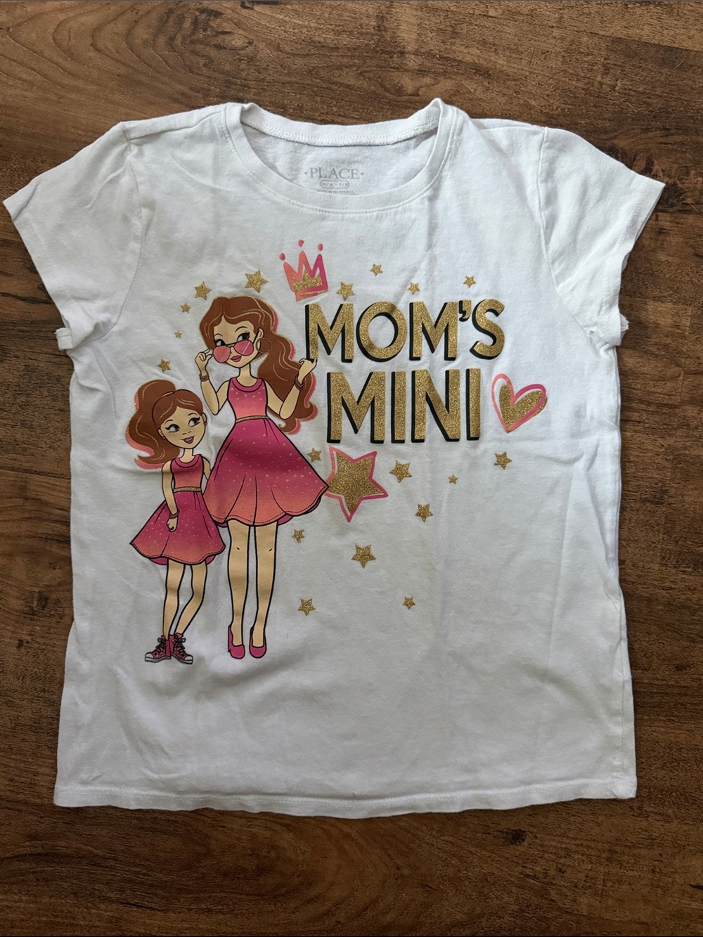 The Children's Place White 'Mom's Mini' Graphic Tee with Pink & Gold Accents